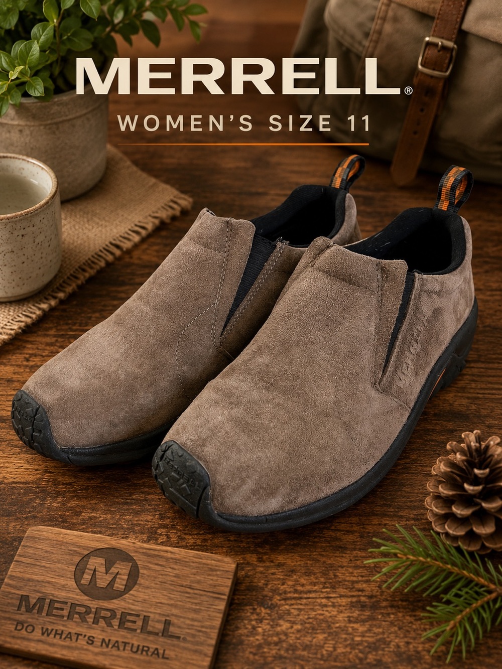 Merrell Jungle Moc J60788 Gunsmoke Suede Slip On Shoes Women’s US 11 EU 42